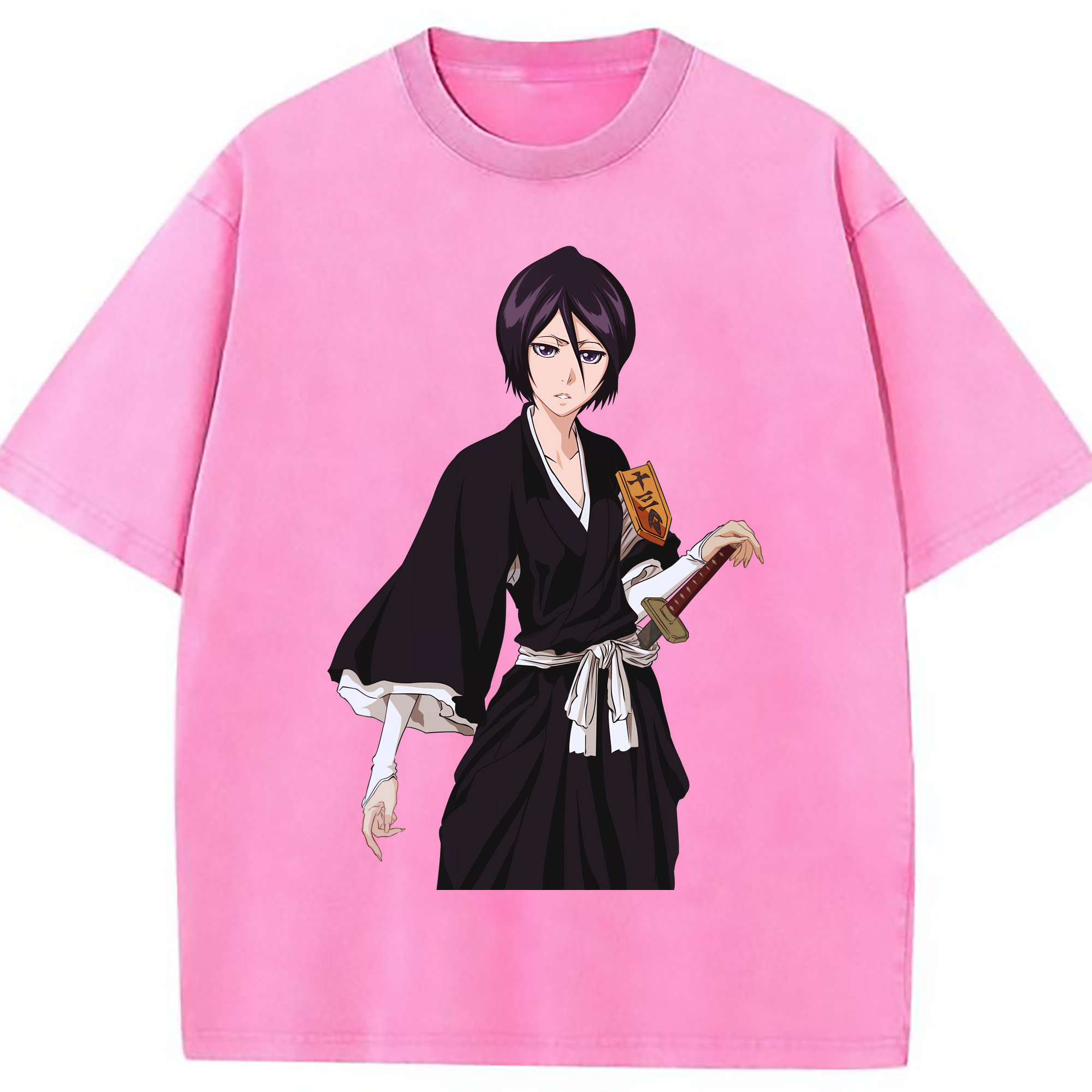 （画像用） ブリーチ 朽木ルキア BLEACH Kuchiki Rukia 綿100% ヴィンテージ風 半袖Tシャツ（フロントプリント）